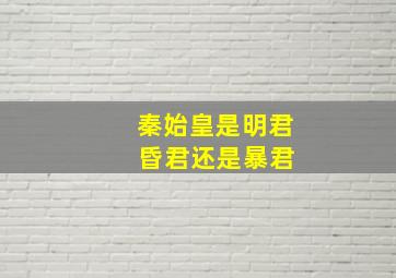 秦始皇是明君 昏君还是暴君